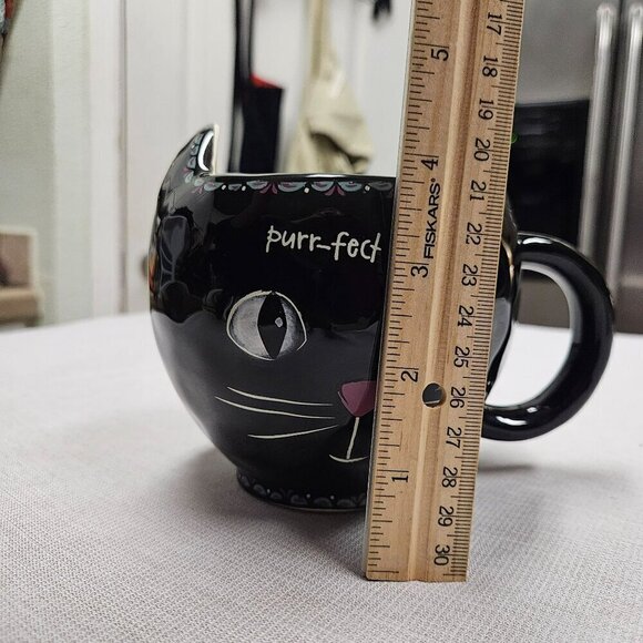Natural life NWT‎ Black Cat Ceramic Mug "Purr-Fect Friend" Coffee Cup - Picture 15 of 16